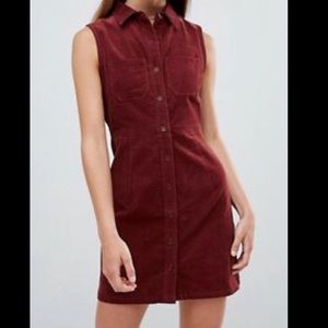 Wine colored corduroy dress